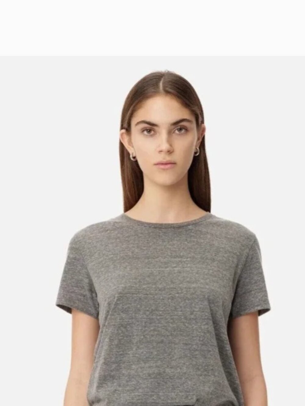 John Elliott Women's Relaxed Jersey Tee T-Shirt in Heather Grey